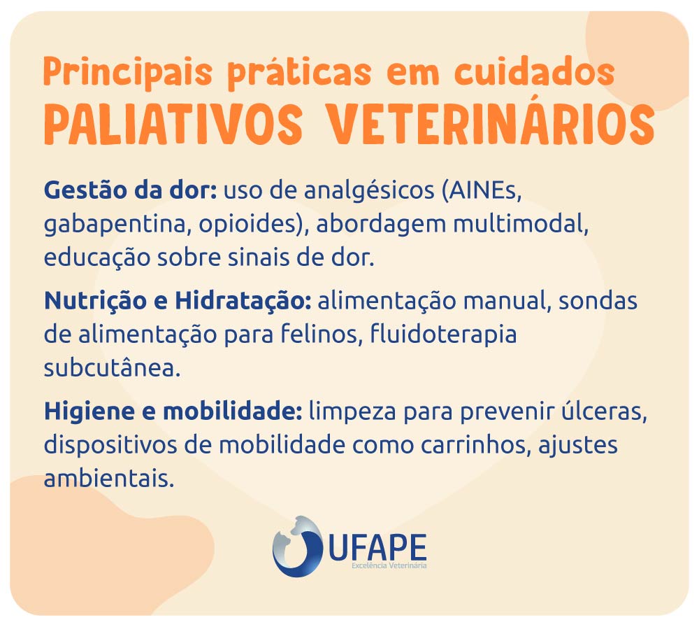 Principais práticas em cuidados paliativos veterinários.